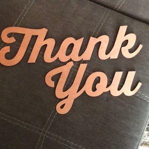 Rose gold/Copper wedding thank you sign